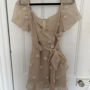 Just Me Cream Mini Dress